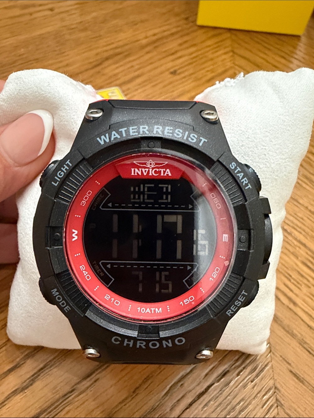 Invicta Black and Red Digital Chronograph Sports Watch